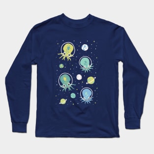 Squids in Space - Blue + Green Long Sleeve T-Shirt